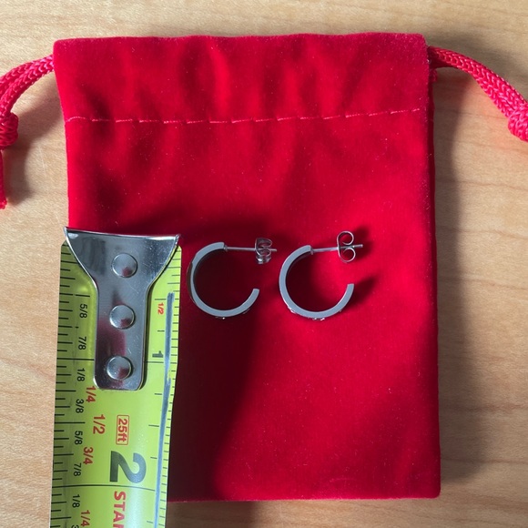 Silver Love Hoop Earrings - Picture 8 of 9